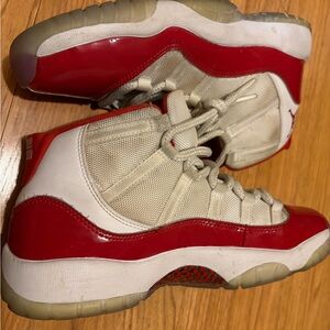 Kids Red and White Jordan Sneakers